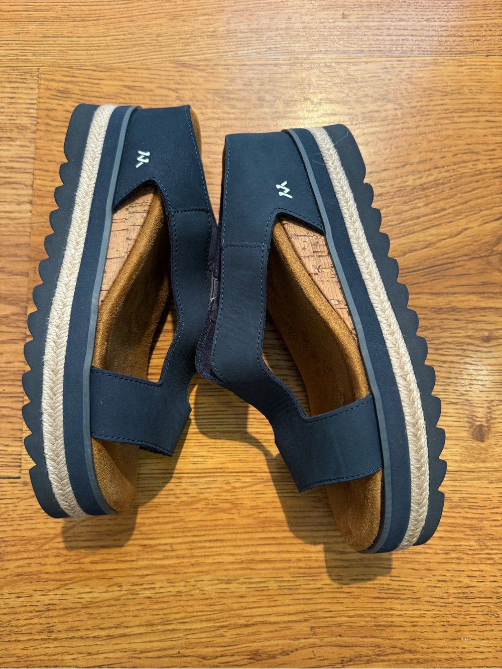Mykos brand women’s Navy Slip-On Comfort Sandals